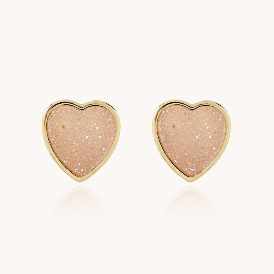 Joyas Bohoo Accesorios Todo Aretes | Mini Corazon De Agata