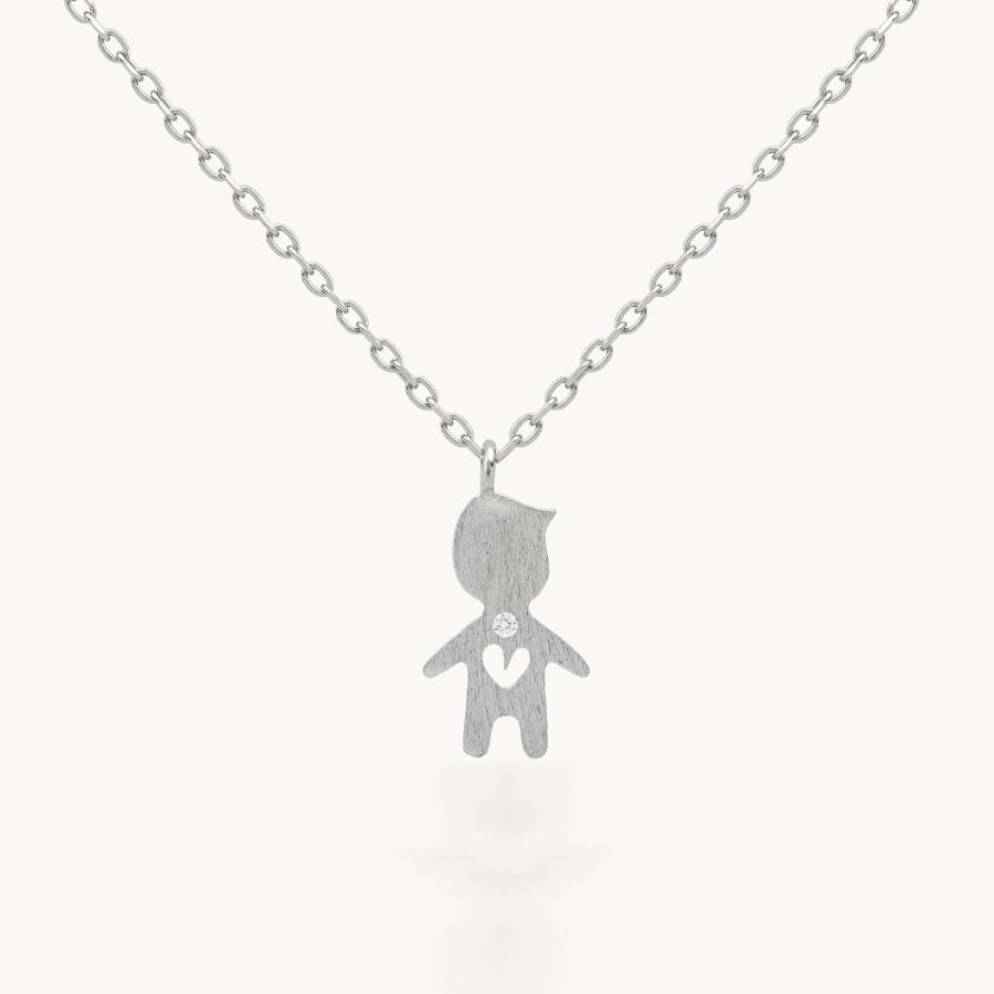 Joyas Bohoo Accesorios Cadenas | Collar Silver Little Boy Plateado