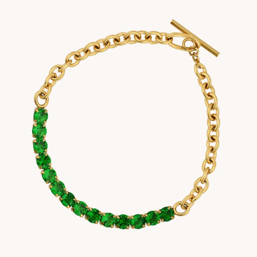 Joyas Bohoo Accesorios Todo Pulseras | Pulsera Emerald Dorado