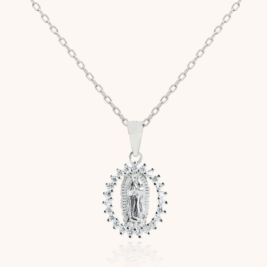 Joyas Bohoo Accesorios Todo Collares | Collar Virgen De Guadalupe Silver Plateado